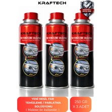 Kraftech Yeni Nesil Premium I Buharlı Araba Far Temizleme Ve Parlatma Solüsyonu I Kloroform Uyumlu 3 X 250 gr