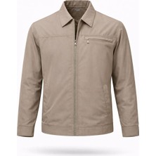 Regos Erkek Vizon Battal Boy Klasik Yakalı Ince Yazlık Mevsimlik Mont