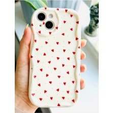 Esplendor Store 14 Plus ve 15 Plus ile Uyumlu Kırmızı Kalpler Baskı Desenli Silikon Kılıf