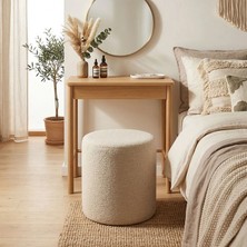 Zem Lines Puf, Teddy Kumaş Sütlü Kahve