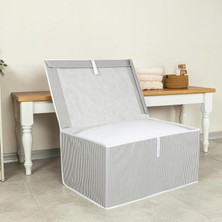 Esplendor Store Pazar Kapısı Çok Amaçlı Düzenleyici Kapaklı Sandık Tipi Kutu Hurç Organizer (50 x 40 x 30, Gri)