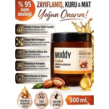 Muddy Argan & Keratin Saç Bakım Maskesi 500 ml Yıpranmış Saçlar İçin Onarıcı Etki