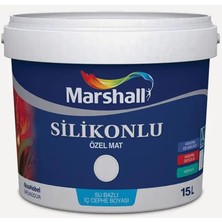 Marshall Silikonlu Mat 15 lt (20 kg) Su Bazlı İç Cephe Boyası Kolay Uygulama Özelliği ile