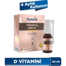 Dynavit Vitamin D3 400 IU 20 ml Sprey Takviye Edici Gıda Türkiye Menşeli Zeytinyağı İçerir