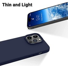 Esplendor Store 14 Pro ile Uyumlu Içi Kadife Dışı Mat Yapıya Sahip Koruma Sağlayan Lansman Silikon Kılıf (Lacivert)