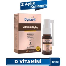 Dynavit Dynavıt Vitamin D3K2 10 mL Sprey - Kas & Kemik & Bağışıklık – 1000IU D3 & 20mcg K2 Vitamini
