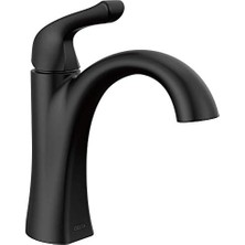 Esplendor Store Arvo Mat Siyah Banyo Bataryası, Tek Delikli Banyo Bataryası Siyah, Tek Kolu Banyo Bataryası, Banyo Lavabo Bataryası, Tahliye Montajı Dahil, Mat Siyah 15840LF-BL