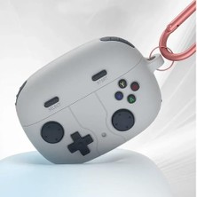 Esplendor Store Airpods 4 ile Uyumlu 4.nesil Kılıf Kılıf Retro Görünümlü Kancalı Nint-Endo Yumuşak Soft Dokunuş Airpods 4. Nesil Kulaklık Kılıf (Gri, Airpods 4. Nesil)