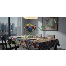 Loom & Laurel Baskılı Yıkanabilir Masa Örtüsü Mutfak Bahçe Piknik Masa Örtüsü (140X140)