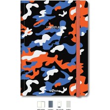 Esplendor Store Kamuflaj Defter Kareli Turuncu 17X24 cm