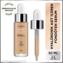 L'Oréal Paris 30 ml ''True'' Match Nude Serum Fondöten 2-3 Light Cilt Tonunu Eşitleyen Özellikte