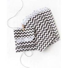 Esplendor Store Zikzak Desenli 50 Adet Kese Kağıdı, Beyaz-Siyah, 11X20 cm