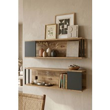 Robin Home Mutfak Rafı Duvar Rafı Kitaplık 2'li Set