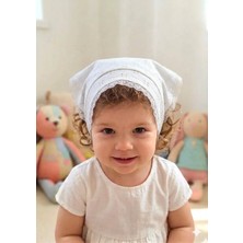 Dantel Detaylı Fisto Kumaş - Çocuk Bandanası – Bağcıklı