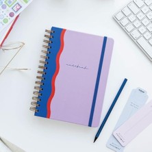 Esplendor Store A5 Spiralli Sert Kapak Lastikli Düz - Çizgisiz Tarihsiz Not Defteri Lila