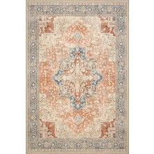 Cool Halı Beylerbeyi By 802 Bej Vintage Halı Oda Salon Halısı Yıkanabilir Eskitme Halı Şönil Halı