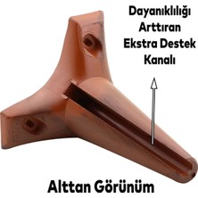 Badem10 Aspen Lüks Mobilya 15 Cm Kahverengi Ahşap Desenli Dayanıklı Masa Ayağı