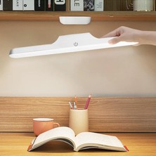 Esplendor Store Şarjlı LED Lamba Kablosuz Micro USB Mıknatıslı 6W LED Işık 3 Farklı Işık Modu Martı LED Aplik (Beyaz)