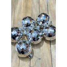 Esplendor Store Yılbaşı Çam Ağacı Süsü Disko Topu Görünümlü 6 cm 6 Lı