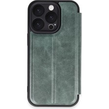 iPhone 16 Kılıf Flip Cover - Koyu Yeşil