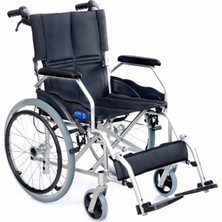 Comfort Plus KY863LAJ-A20 Alüminyum Özellikli Refakatçı Frenli Tekerlekli Sandalye Katlanabilir 12 inç Tekerlek