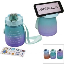 İlk El Grup Ieg™ Matara 1.3lt Pipetli Renkli Plastik Suluk Matara Kilitli Kapaklı Telefonluklu