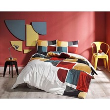 Esplendor Store Leo Geometrik Desenli %100 Pamuk Nevresim Takımı, Çok Renkli, Tek Kişilik