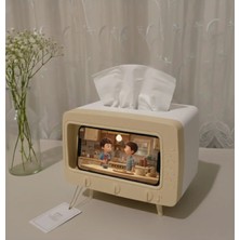 Bakır Köy Retro Tv Tasarımlı Peçetelik & Mendil Kutusu