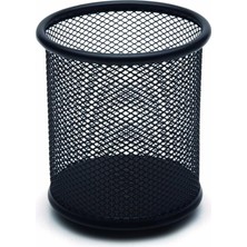 Esplendor Store Masa Üstü Ofis Tipi Metal Kalemlik, Kalemlik,masa Düzenleyici ve Toparlayıcı Organizer,kalem Kutusu (Siyah Silindir)