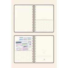 Esplendor Store A5 Spiralli Sert Kapak Kareli Tarihsiz Not Defteri Bordo