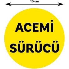 Esplendor Store Parti Tasarla Sarı Zemin Üzerine Siyah Renk Acemi Sürücü Yazılı 15X15 cm