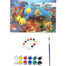 Esplendor Store Dsh Doğal Seramik Hamuru Resim Başlangıç Seti, Resim Seti, Palet, 6'lı Akrilik Boya, Fırça