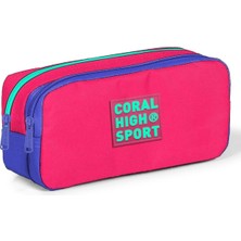 Esplendor Store Sport Iki Gözlü Neon Lavanta Kalem Çantası