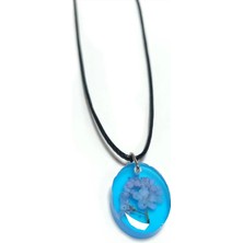 İlk El Grup Ieg™ Unutma Beni Çiçeği Oval Epoksi Kolye