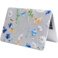 Esplendor Store Air M1 Uyumlu 13 Inç Çiçek Desenli Sert Kapak Ince Hafif Çizik Darbe Koruma Solmaz Baskı Şık Tasarım Sarı