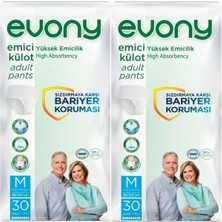 EVONY Hasta Bezi Yetişkin Emici Külot M-Orta Boy 60 Adet (2pk*30)
