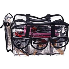 Esplendor Store Shany Kozmetik Şeffaf Makyaj Çantası, Omuz Askılı Pro Mua Yuvarlak Çanta, Büyük