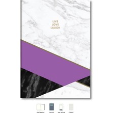 Esplendor Store Mermer Defter Çizgili Mor 17X24CM