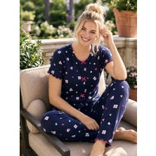 Pemilo Kadın 01605 Kısa Kol Kaşkorse Pijama Takımı