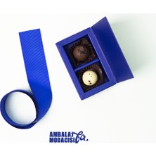 Ambalaj Modacısı Future Box With Bag 2 Gözlü Mavi Çikolata Kutusu ( 5 Adet )
