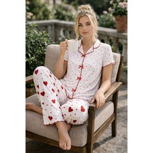 Pemilo Kadın 01644 Kısa Kol Kaşkorse Pijama Takımı