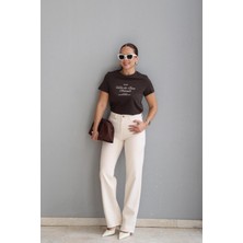 Purple By Banu Ekru Straight Fit Jean