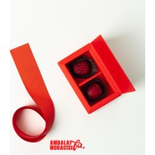 Ambalaj Modacısı Future Box With Bag 2 Gözlü Kırmızı Çikolata Kutusu ( 5 Adet )