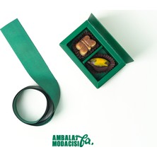 Ambalaj Modacısı Future Box With Bag 2 Gözlü Yeşil Çikolata Kutusu ( 5 Adet )