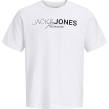 Jack & Jones Plus Jprblaneo % 100 Pamuk Normal Kesim Baskılı Bisiklet Yaka T Shirt Erkek T Shirt 12298342