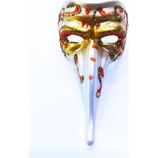 LTG Nova Turuncu Renk Işlemeli Seramik Malzemeden Imal Venedik Uzun Maske Magnet