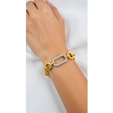 Fully Gold Kaplama Kalın Halka Bileklik