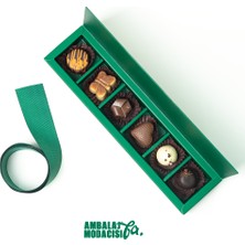 Ambalaj Modacısı Future Box With Bag 6 Gözlü Yeşil Çikolata Kutusu