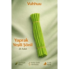 Vuhhuu Yaprak Yeşili Şönil Tel (Pipe Cleaner) Hobi Malzemesi – El Işi ve Çiçek Yapımı Için