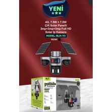 Blic Blm-95 4g Çift Solar Panelli 9mp Ip Güvenlik Kamerası - 3 Lensli Full Hd Hareketli Kamera